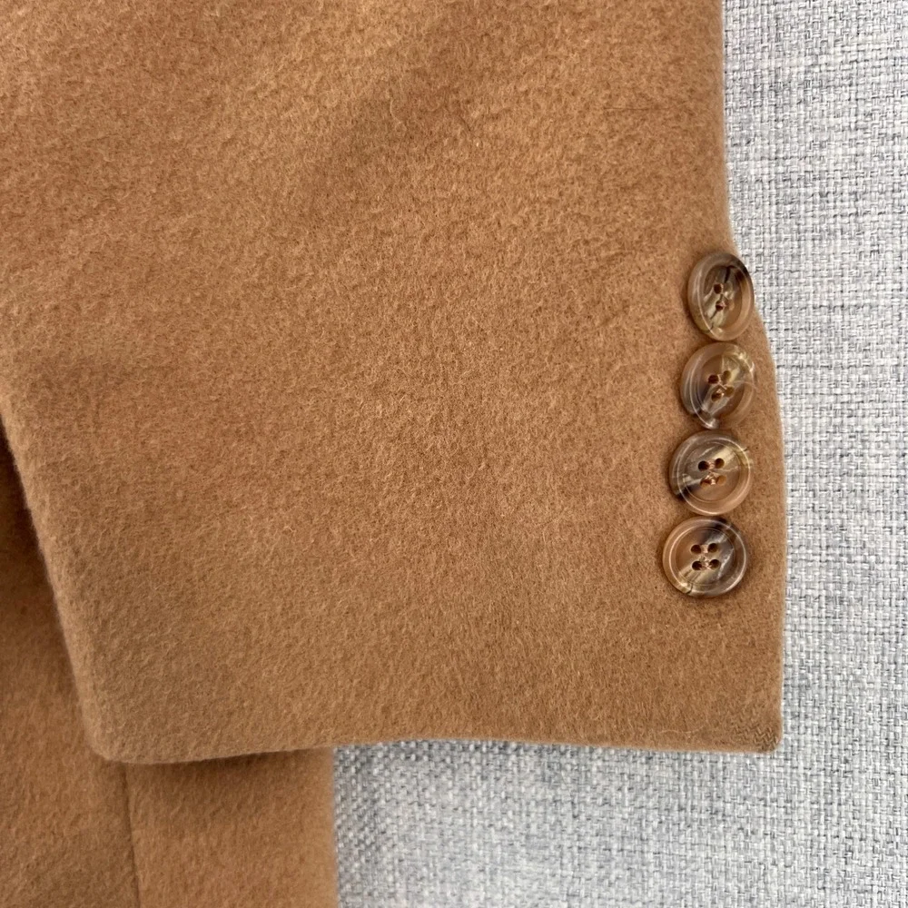 VTG 90s Black Diamond Cashmere Wool Blazer Sport‎ Coat Men 40R Camel Ivy Luxury
